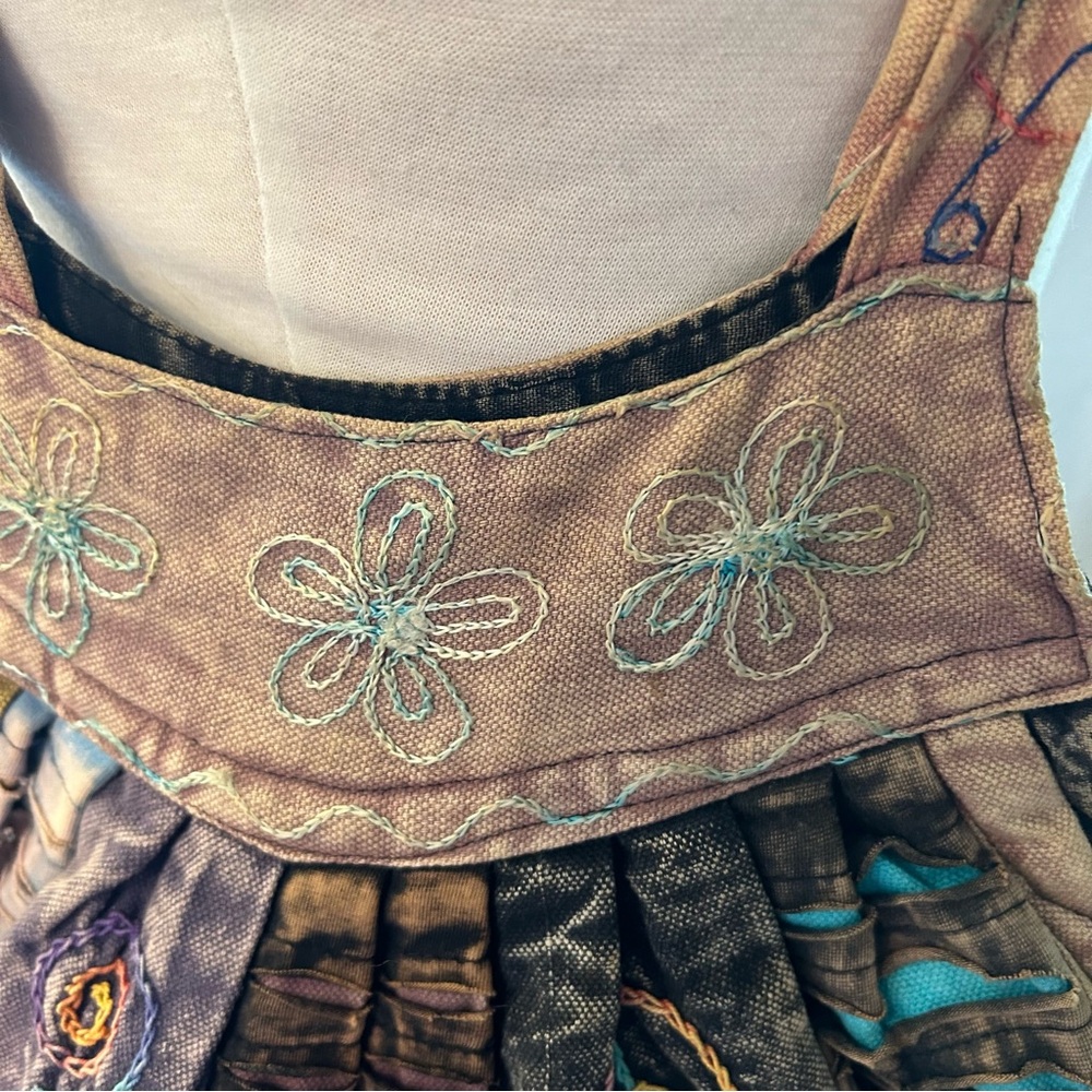 Multicolor Patchwork multimedia embroidered unbra… - image 3